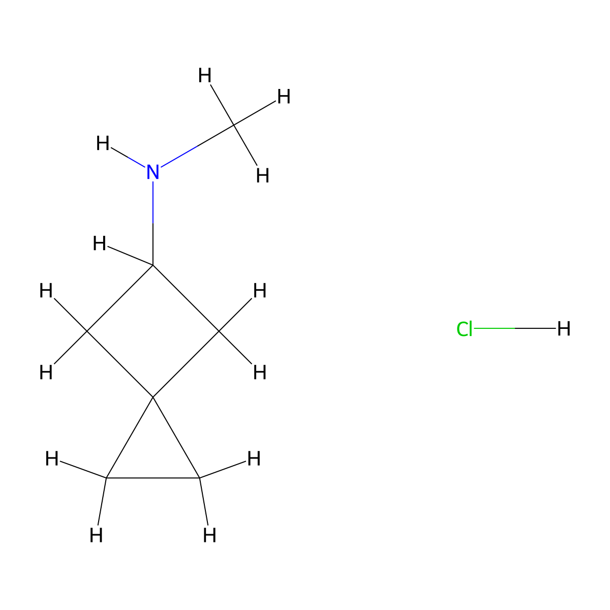 N-methylspiro[2.3]hexan-5-amine hydrochloride molecular structure, CAS 1965309-14-1