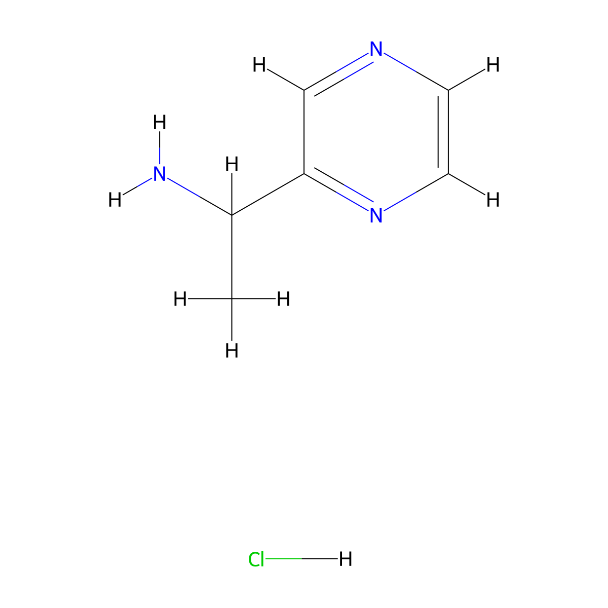1-Pyrazin-2-yl-ethylamine hydrochloride molecular structure, CAS 1965309-25-4