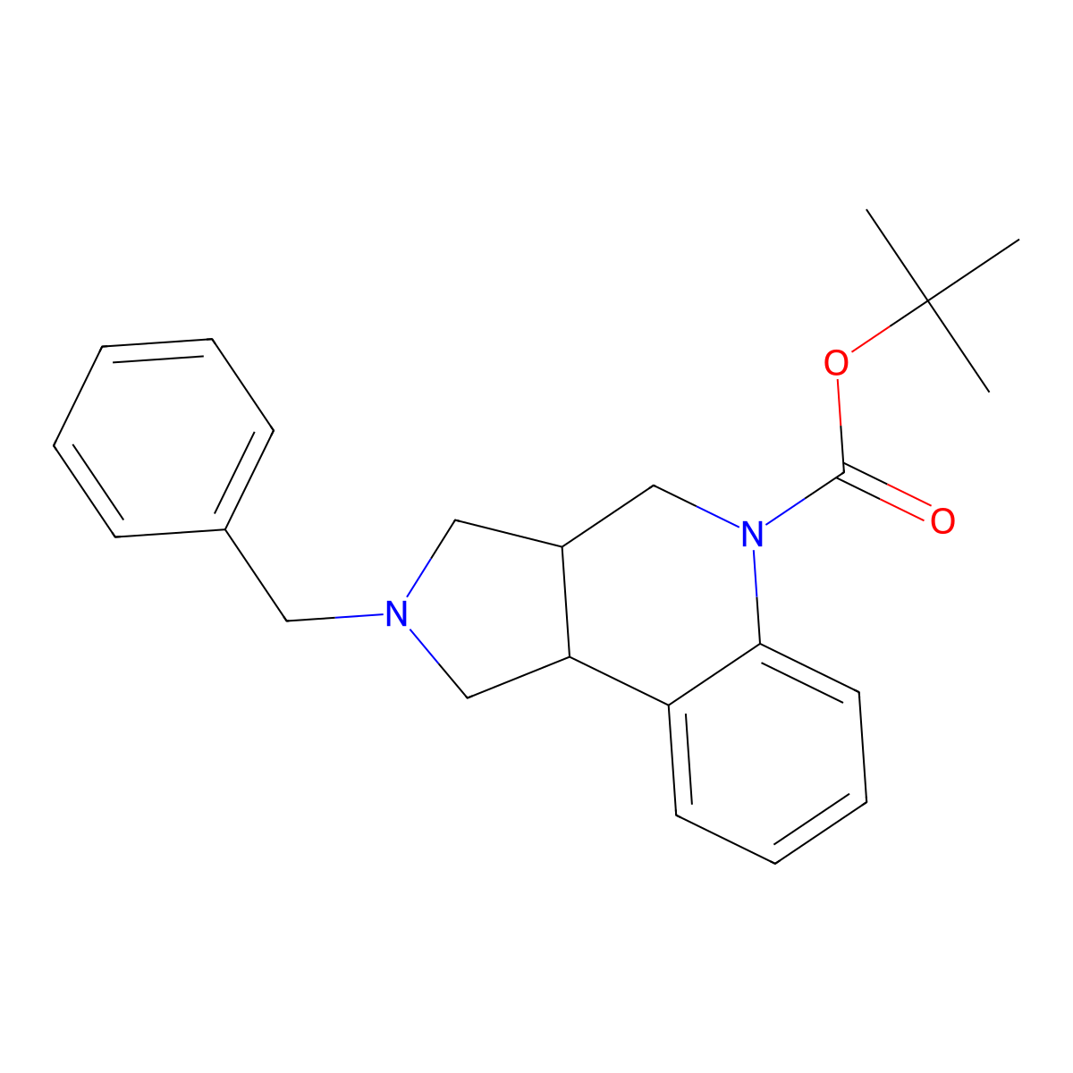 trans-2-Benzyl-1,2,3,3a,4,9b-hexahydro-pyrrolo[3,4-c]quinoline-5-carboxylic acid tert-butyl ester molecular structure, CAS 1965309-26-5