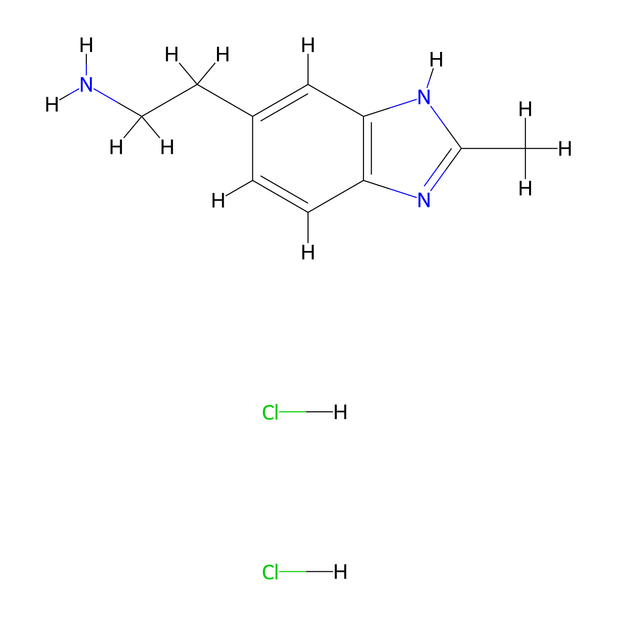 2-(2-Methyl-1H-benzoimidazol-5-yl)-ethylamine dihydrochloride molecular structure, CAS 1965309-28-7