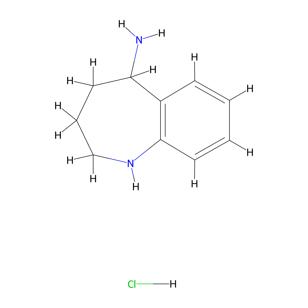 2,3,4,5-Tetrahydro-1H-benzo[b]azepin-5-ylamine hydrochloride molecular structure, CAS 1965309-36-7