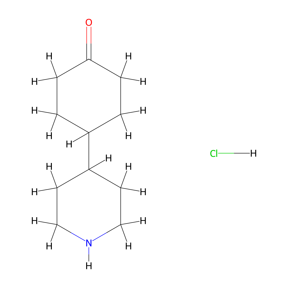 4-Piperidin-4-yl-cyclohexanone hydrochloride molecular structure, CAS 1965309-37-8