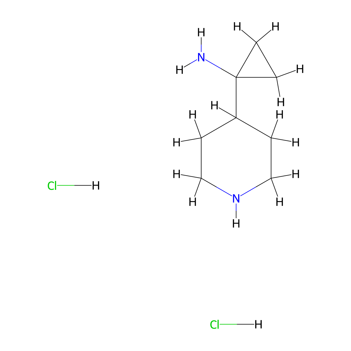 1-Piperidin-4-yl-cyclopropylamine dihydrochloride molecular structure, CAS 1965309-38-9