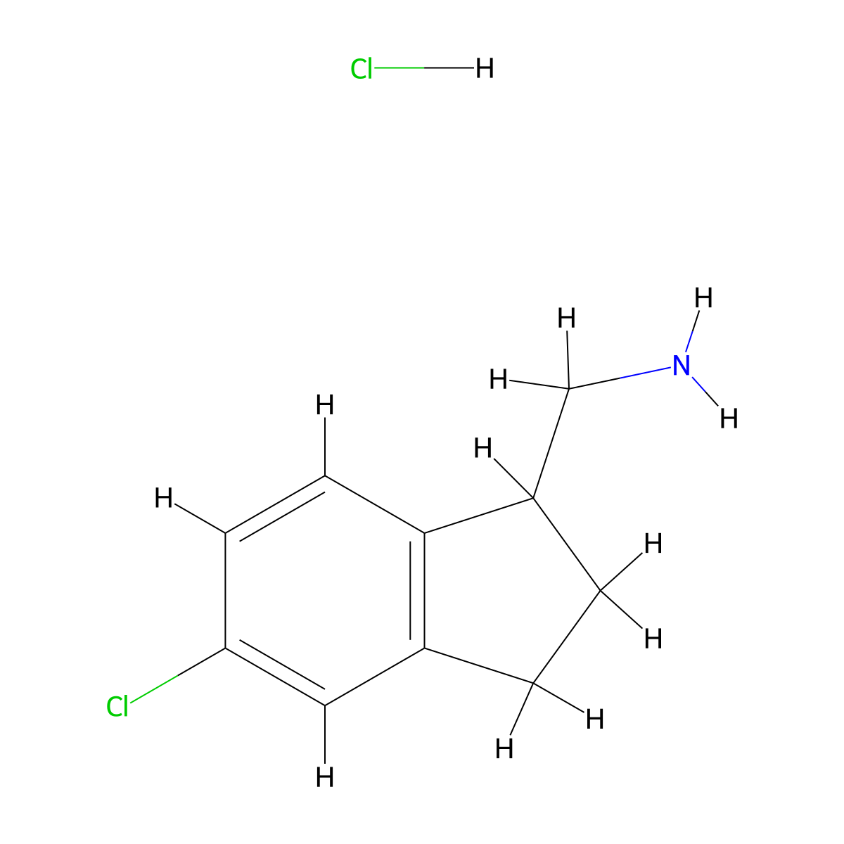 C-(5-Chloro-indan-1-yl)-methylamine hydrochloride molecular structure, CAS 1965309-39-0
