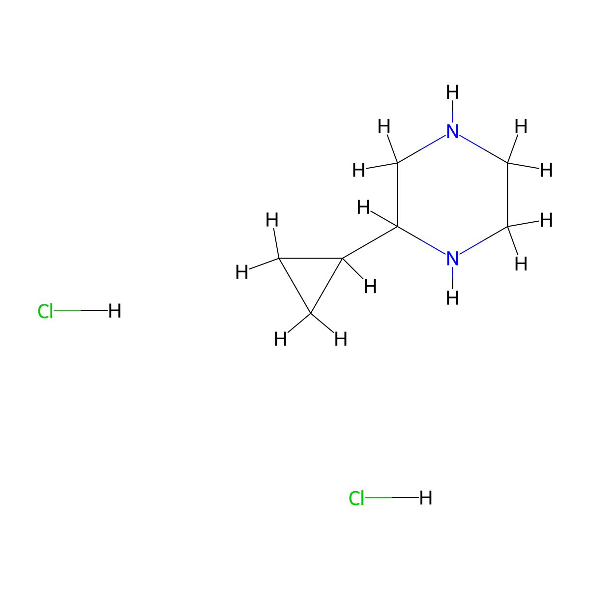 2-Cyclopropyl-piperazine dihydrochloride molecular structure, CAS 1965309-42-5