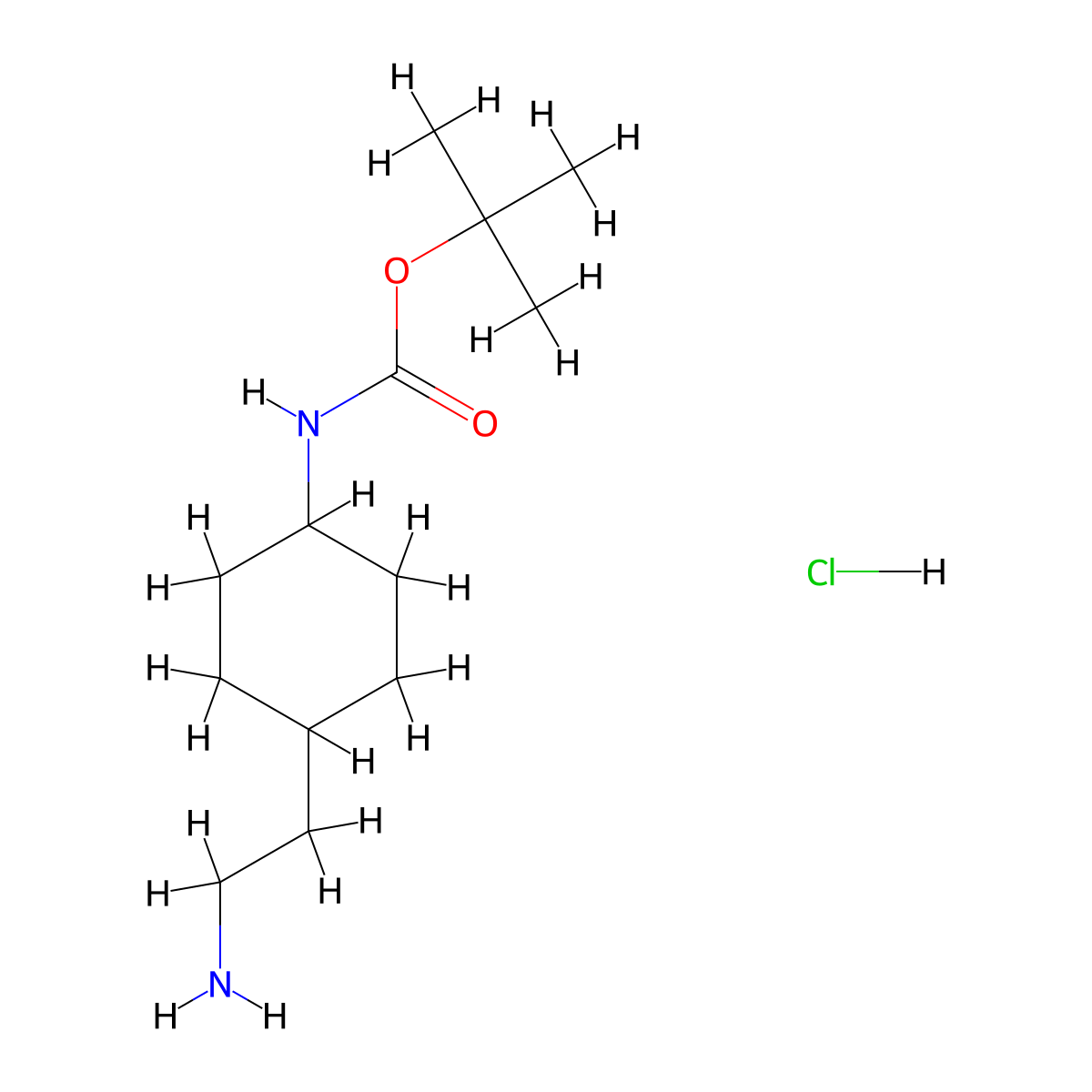 [4-(2-Amino-ethyl)-cyclohexyl]-carbamic acid tert-butyl ester hydrochloride molecular structure, CAS 1965309-44-7