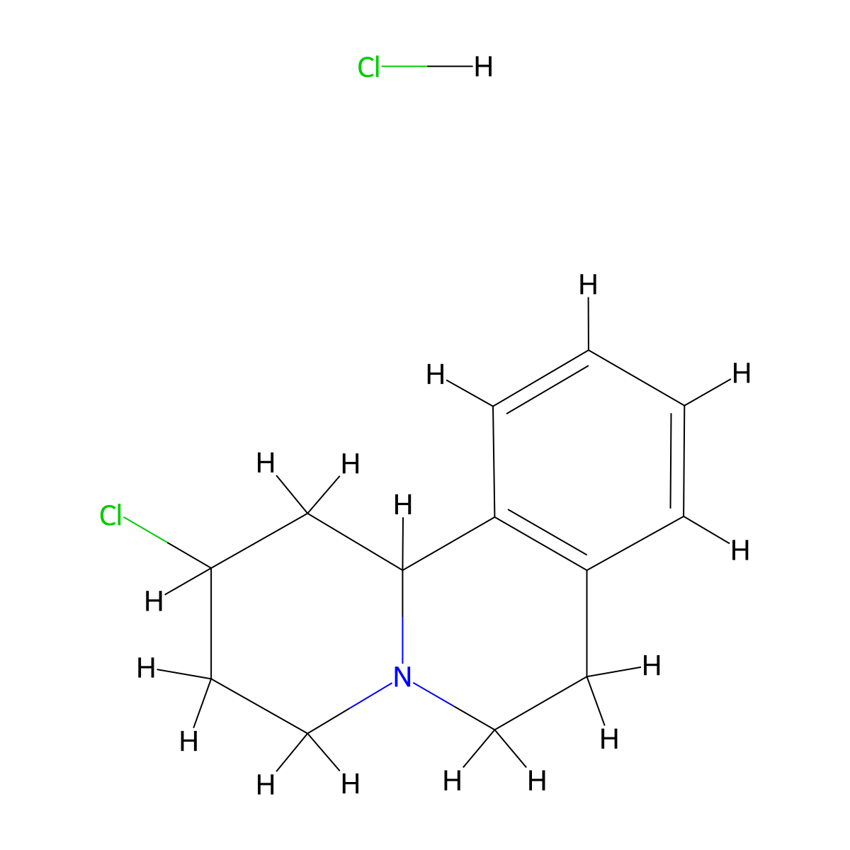 2-chloro-1,3,4,6,7,11b-hexahydro-2H-pyrido[2,1-a]isoquinoline hydrochloride molecular structure, CAS 1965309-59-4