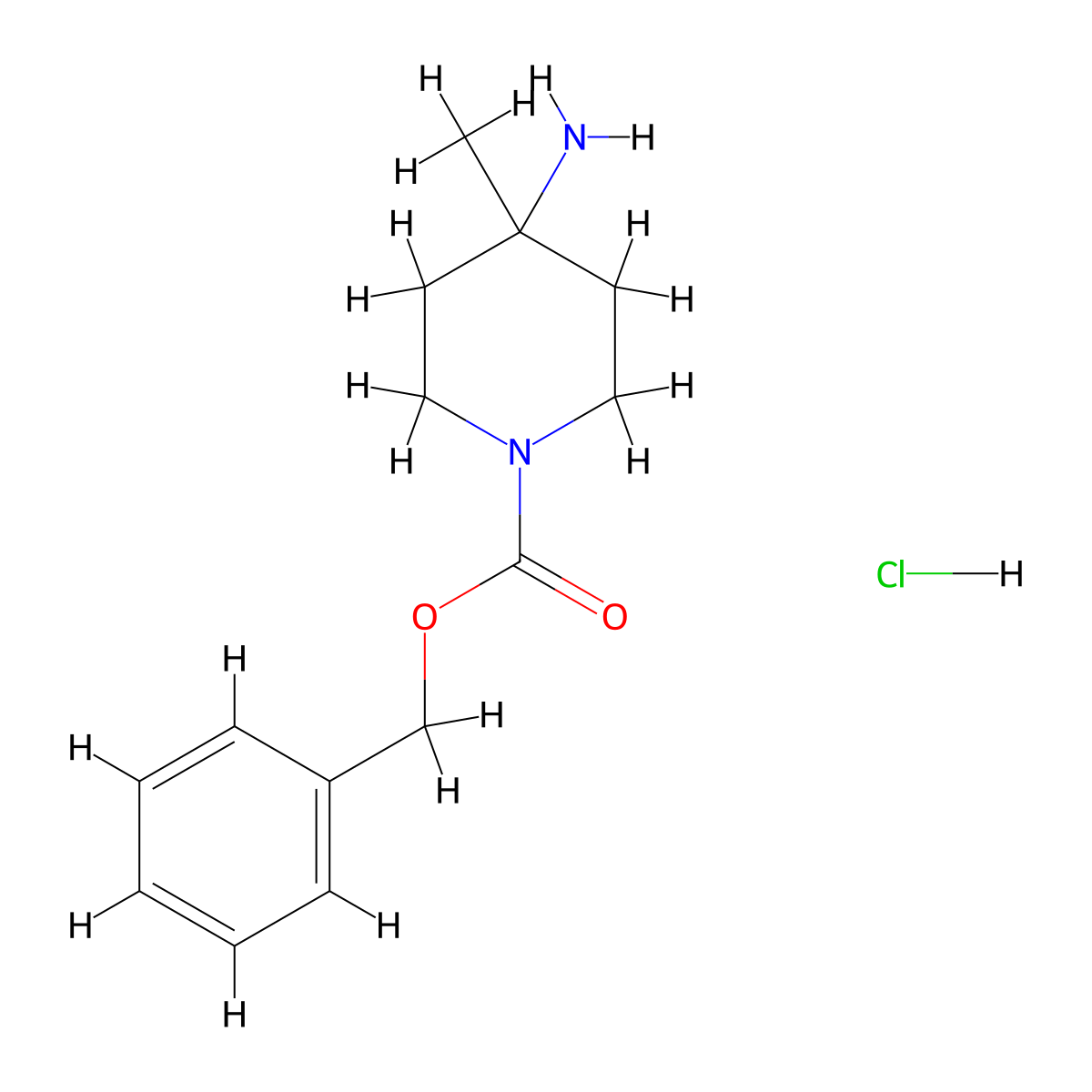 4-Amino-4-methyl-piperidine-1-carboxylic acid benzyl ester hydrochloride molecular structure, CAS 1965309-60-7