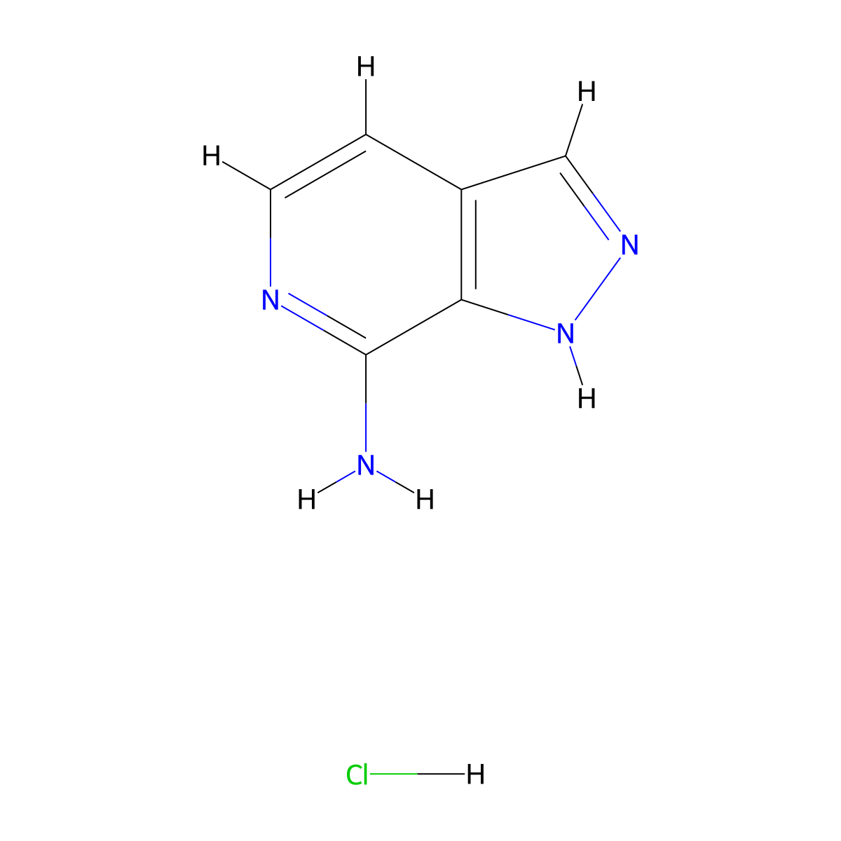 1H-Pyrazolo[3,4-c]pyridin-7-ylamine hydrochloride molecular structure, CAS 1965309-65-2