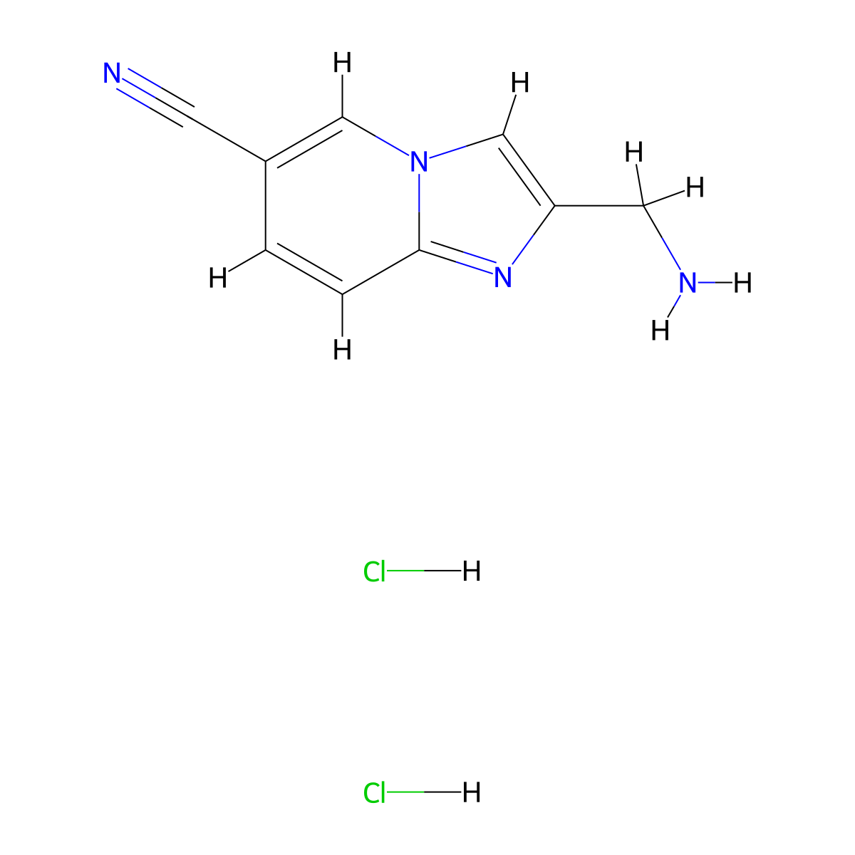 2-Aminomethyl-imidazo[1,2-a]pyridine-6-carbonitrile dihydrochloride molecular structure, CAS 1965309-72-1