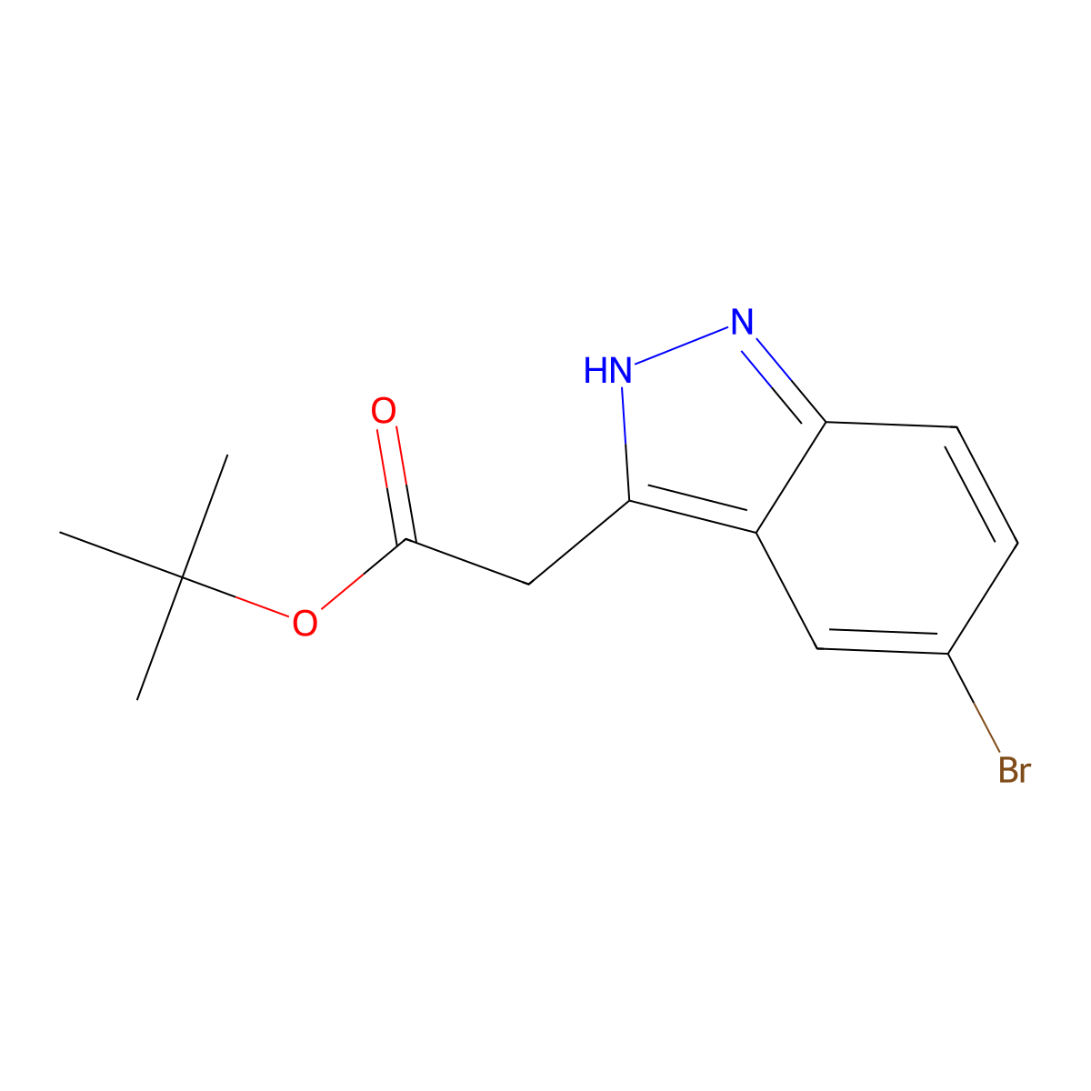 (5-Bromo-1H-indazol-3-yl)-acetic acid tert-butyl ester molecular structure, CAS 1965309-76-5