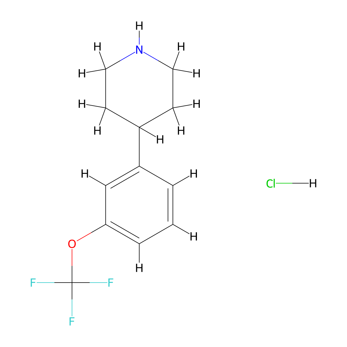 4-(3-Trifluoromethoxy-phenyl)-piperidine hydrochloride molecular structure, CAS 1965309-79-8