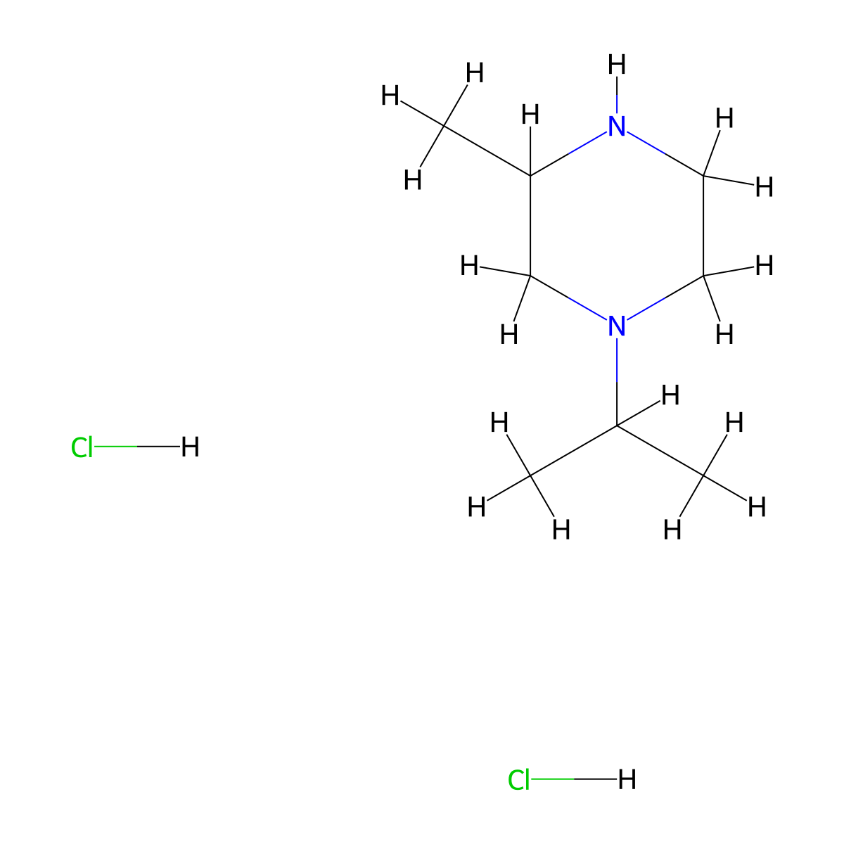 1-Isopropyl-3-methyl-piperazine dihydrochloride molecular structure, CAS 1965309-80-1