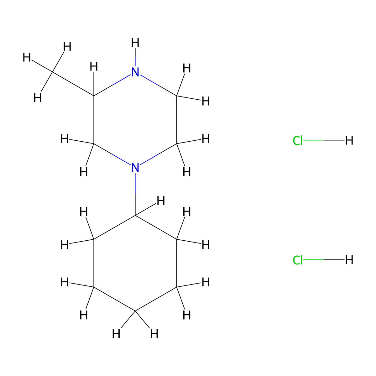 1-Cyclohexyl-3-methyl-piperazine dihydrochloride molecular structure, CAS 1965309-81-2