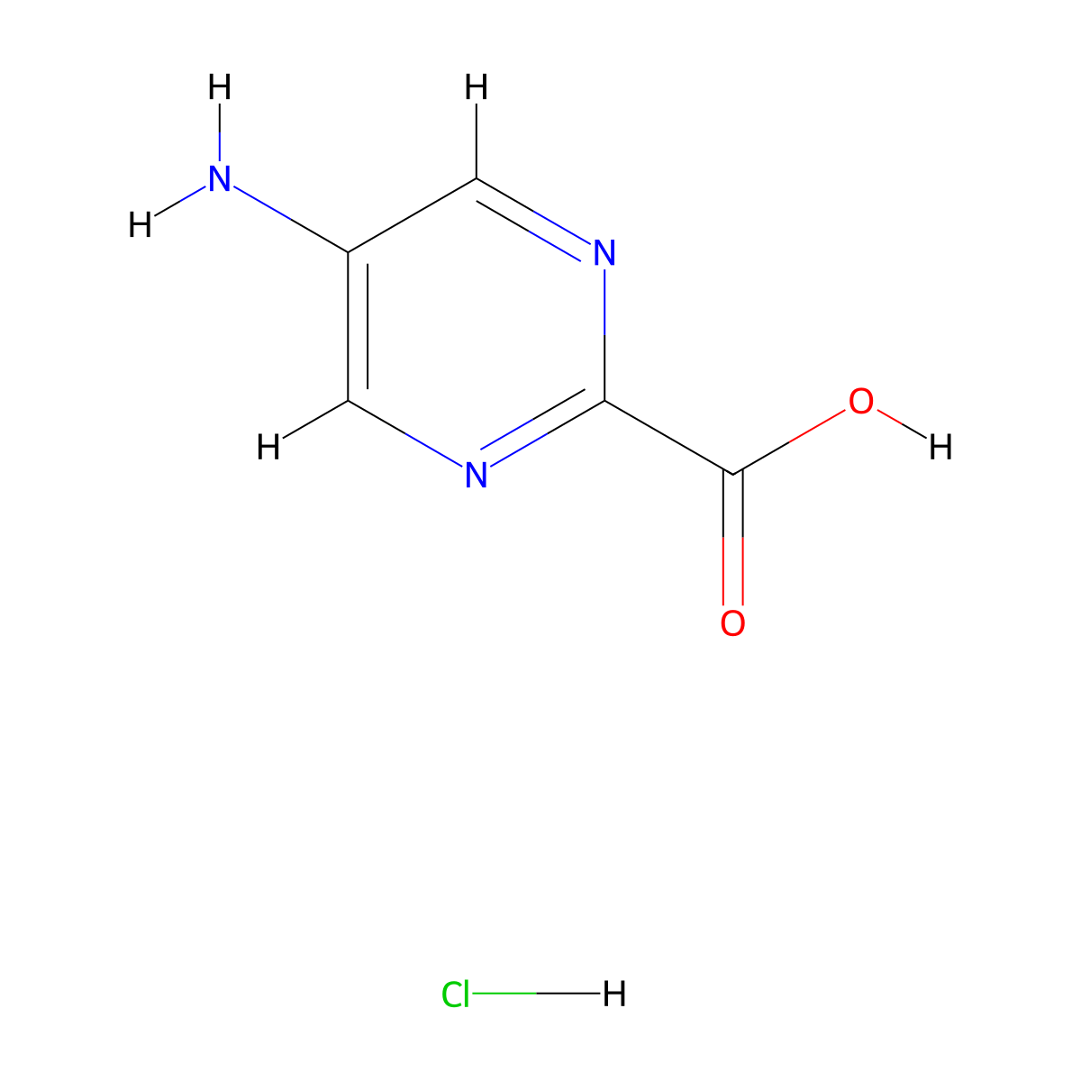 5-Amino-pyrimidine-2-carboxylic acid hydrochloride molecular structure, CAS 1965309-83-4