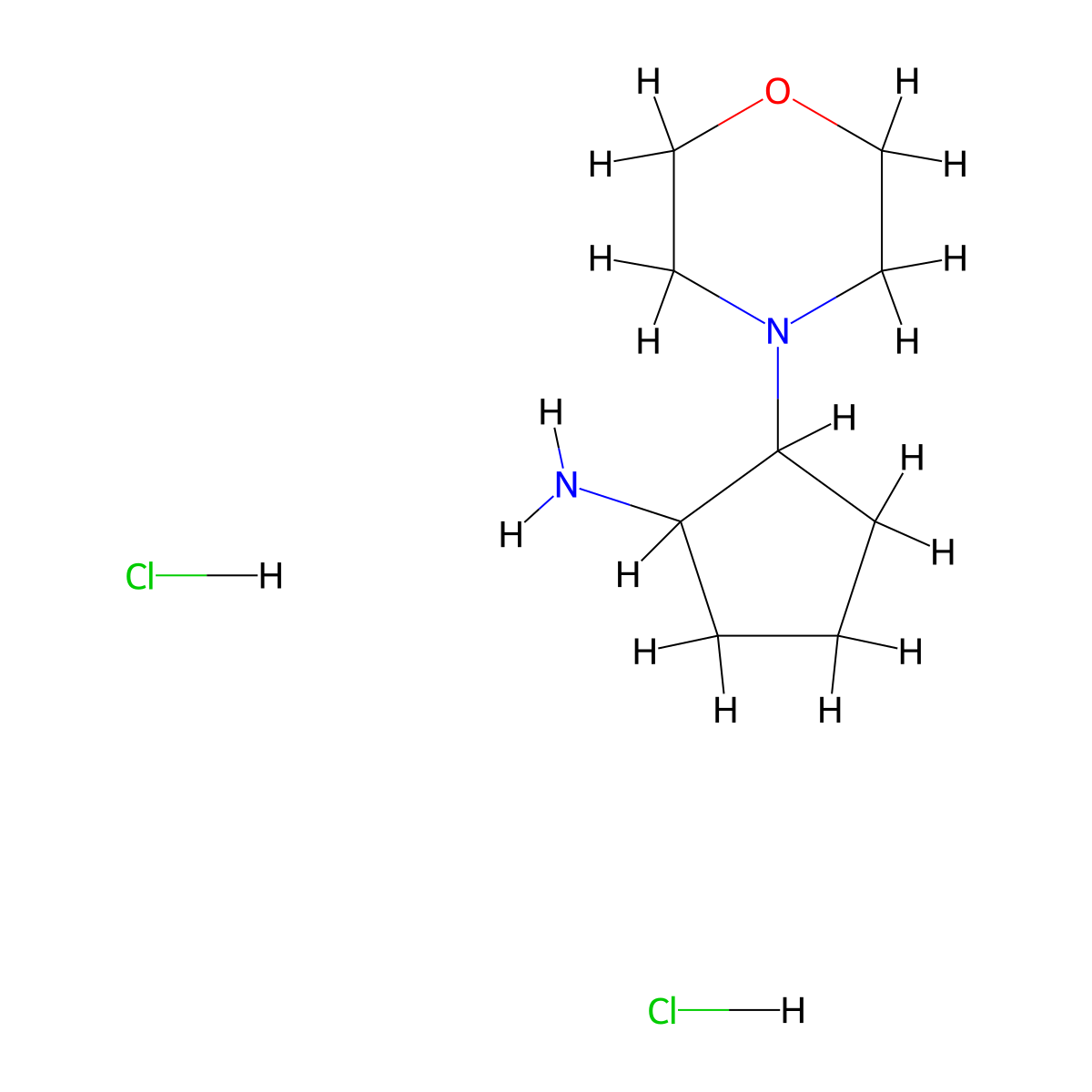 2-Morpholin-4-yl-cyclopentylamine dihydrochloride molecular structure, CAS 1965309-85-6