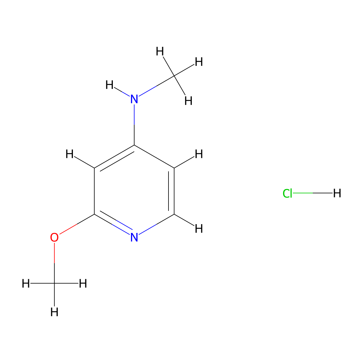 (2-Methoxy-pyridin-4-yl)-methyl-amine hydrochloride molecular structure, CAS 1965309-86-7