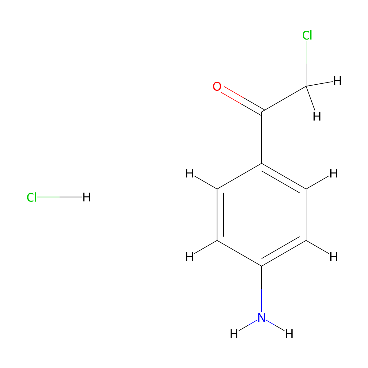 1-(4-Amino-phenyl)-2-chloro-ethanone hydrochloride molecular structure, CAS 1965309-87-8