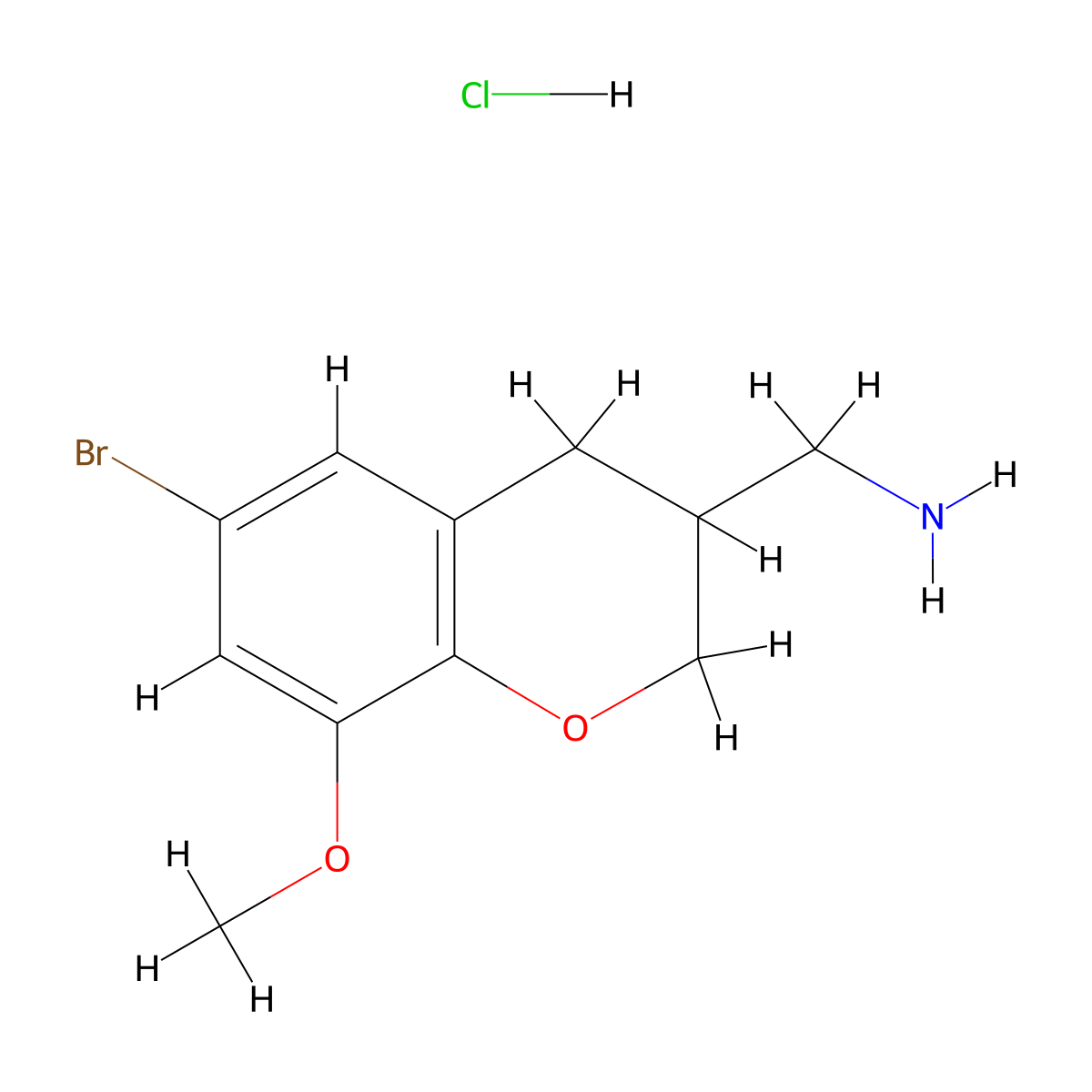 (6-Bromo-8-methoxy-chroman-3-yl)-methylamine hydrochloride molecular structure, CAS 1965309-91-4