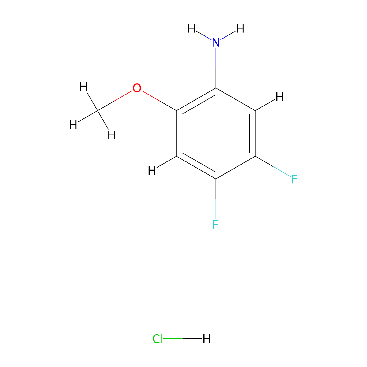 4,5-Difluoro-2-methoxy-phenylamine hydrochloride molecular structure, CAS 1965309-92-5