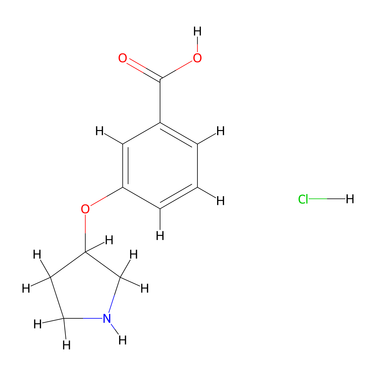 3-(Pyrrolidin-3-yloxy)benzoic acid hydrochloride molecular structure, CAS 1965309-97-0