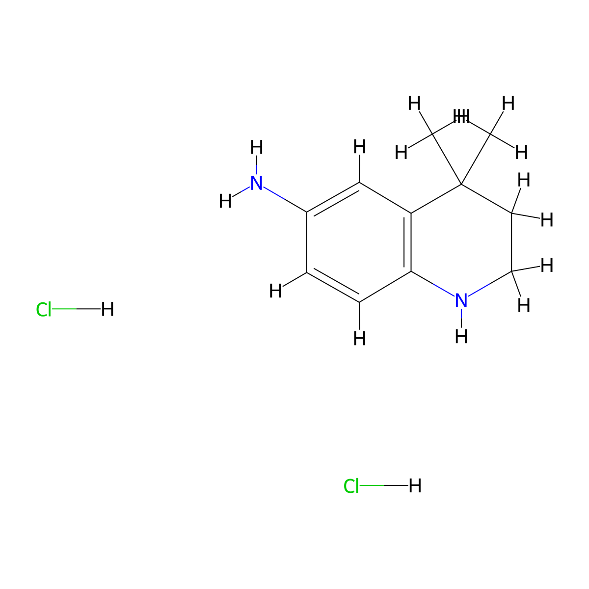 4,4-Dimethyl-1,2,3,4-tetrahydro-quinolin-6-ylamine dihydrochloride molecular structure, CAS 1965310-01-3