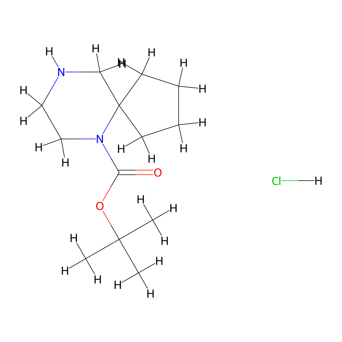 6,9-Diaza-spiro[4.5]decane-6-carboxylic acid tert-butyl ester hydrochloride molecular structure, CAS 1965310-10-4
