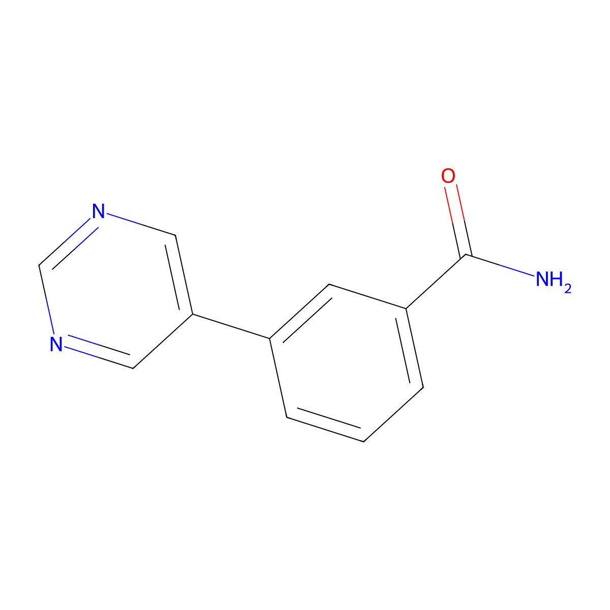 3-(Pyrimidin-5-yl)benzamide molecular structure, CAS 1965310-12-6