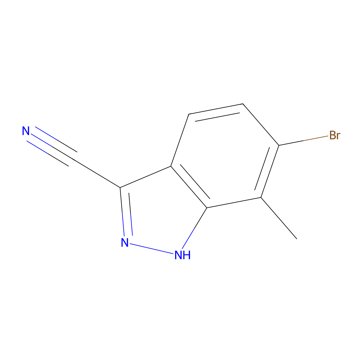 6-Bromo-7-methyl-1H-indazole-3-carbonitrile molecular structure, CAS 1965310-17-1