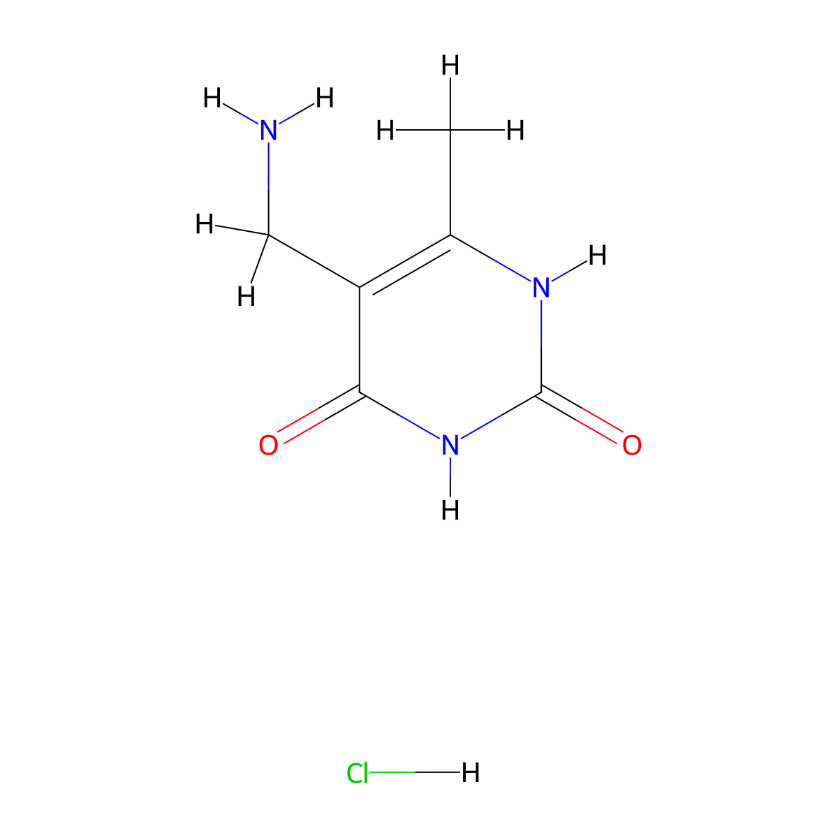 5-Aminomethyl-6-methyl-1H-pyrimidine-2,4-dione hydrochloride molecular structure, CAS 1965310-25-1