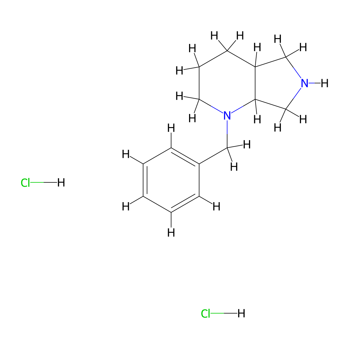 1-Benzyloctahydro-1H-pyrrolo[3,4-b]pyridine dihydrochloride molecular structure, CAS 1965310-26-2