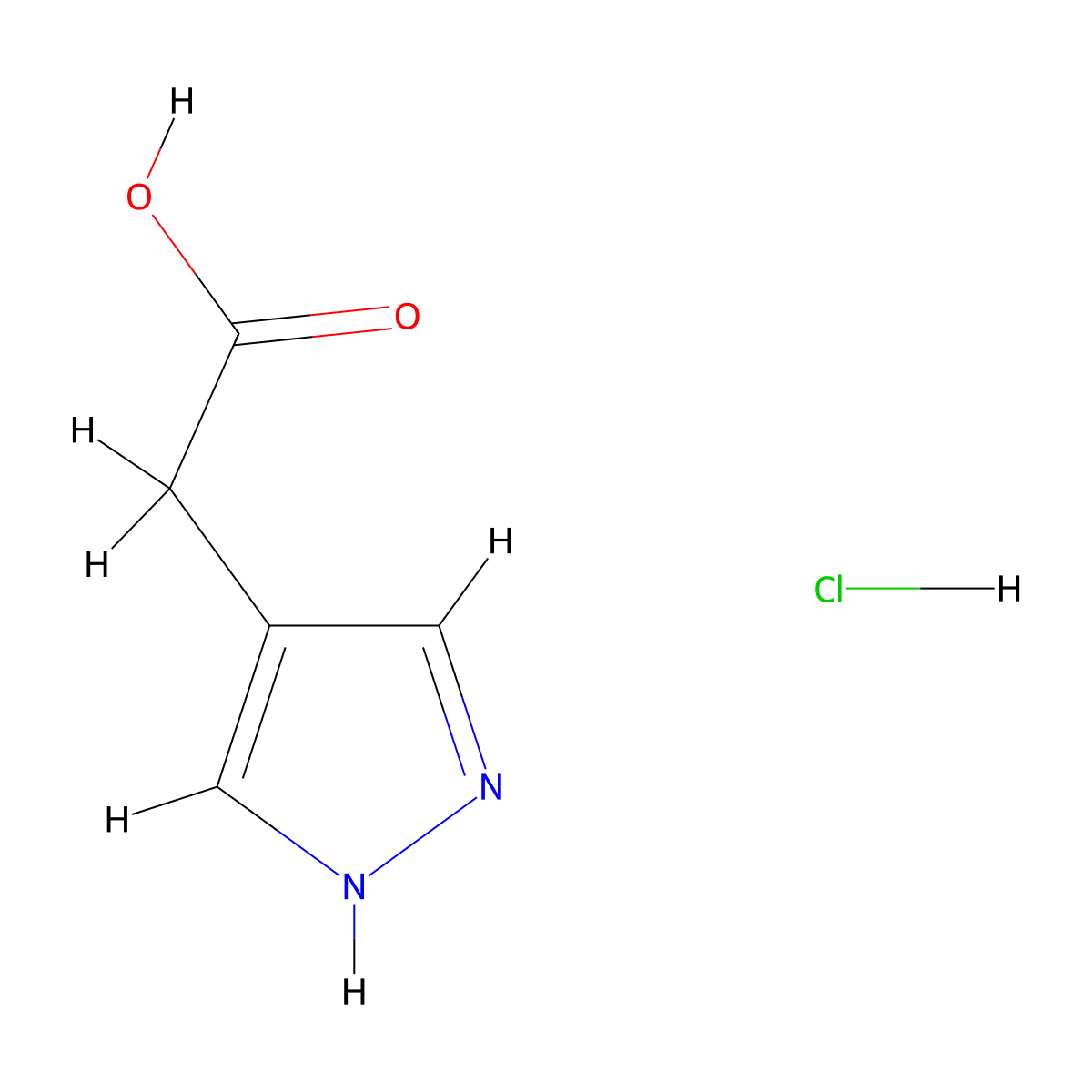 2-(1H-pyrazol-4-yl)acetic acid hydrochloride molecular structure, CAS 1965310-29-5