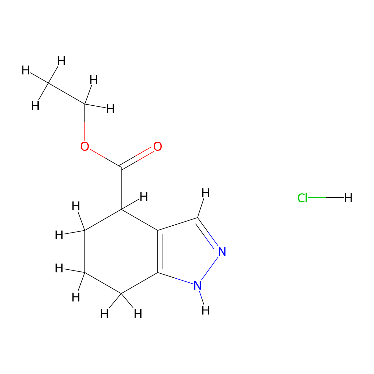 4,5,6,7-Tetrahydro-1H-indazole-4-carboxylic acid ethyl ester hydrochloride molecular structure, CAS 1965310-32-0