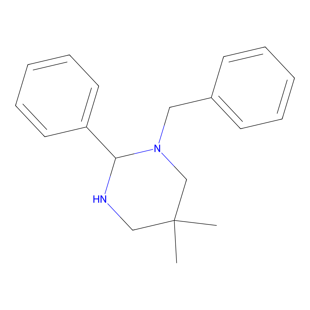 1-Benzyl-5,5-dimethyl-2-phenyl-hexahydro-pyrimidine molecular structure, CAS 1965310-33-1