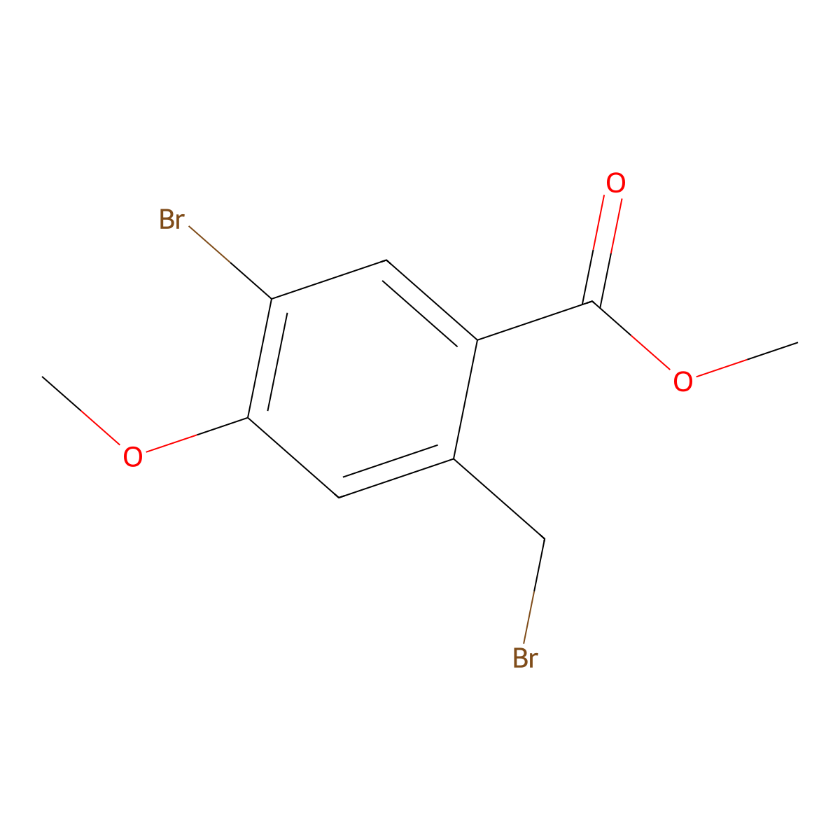 5-Bromo-2-bromomethyl-4-methoxy-benzoic acid methyl ester molecular structure, CAS 1965310-34-2