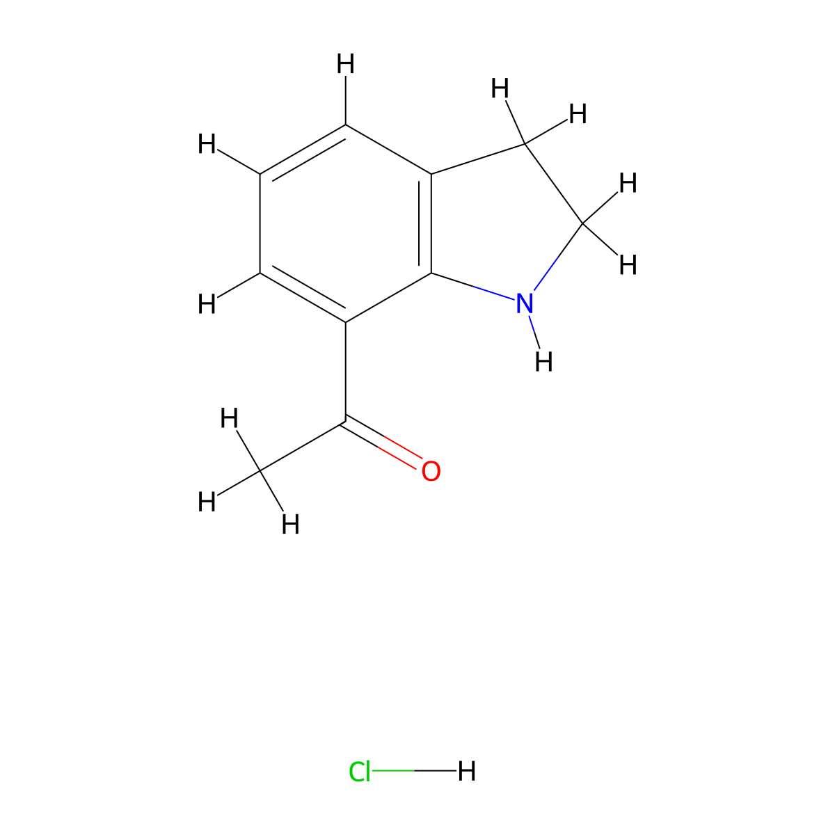 1-(2,3-Dihydro-1H-indol-7-yl)-ethanone hydrochloride molecular structure, CAS 1965310-37-5