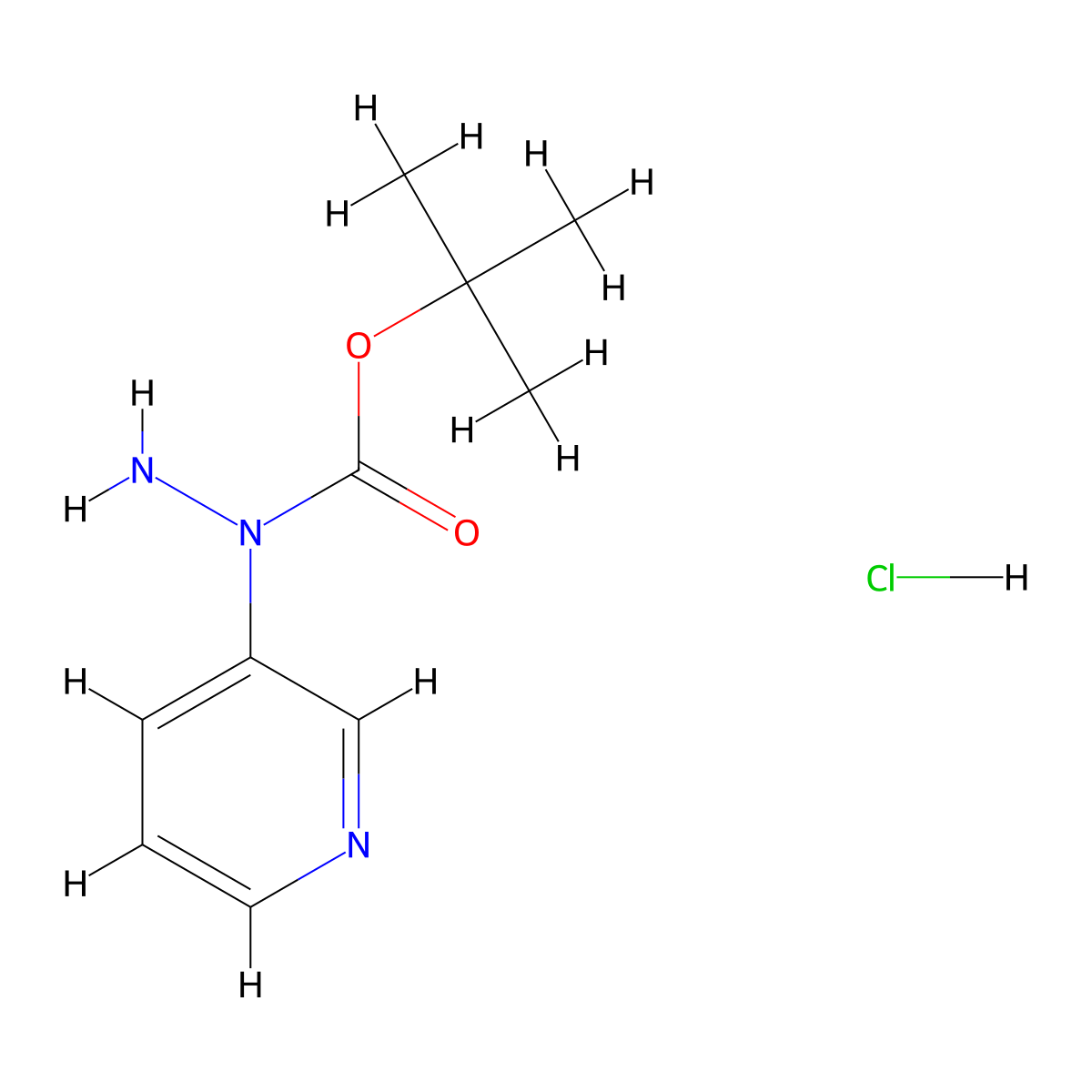 N-Pyridin-3-yl-hydrazinecarboxylic acid tert-butyl ester hydrochloride molecular structure, CAS 1965310-40-0