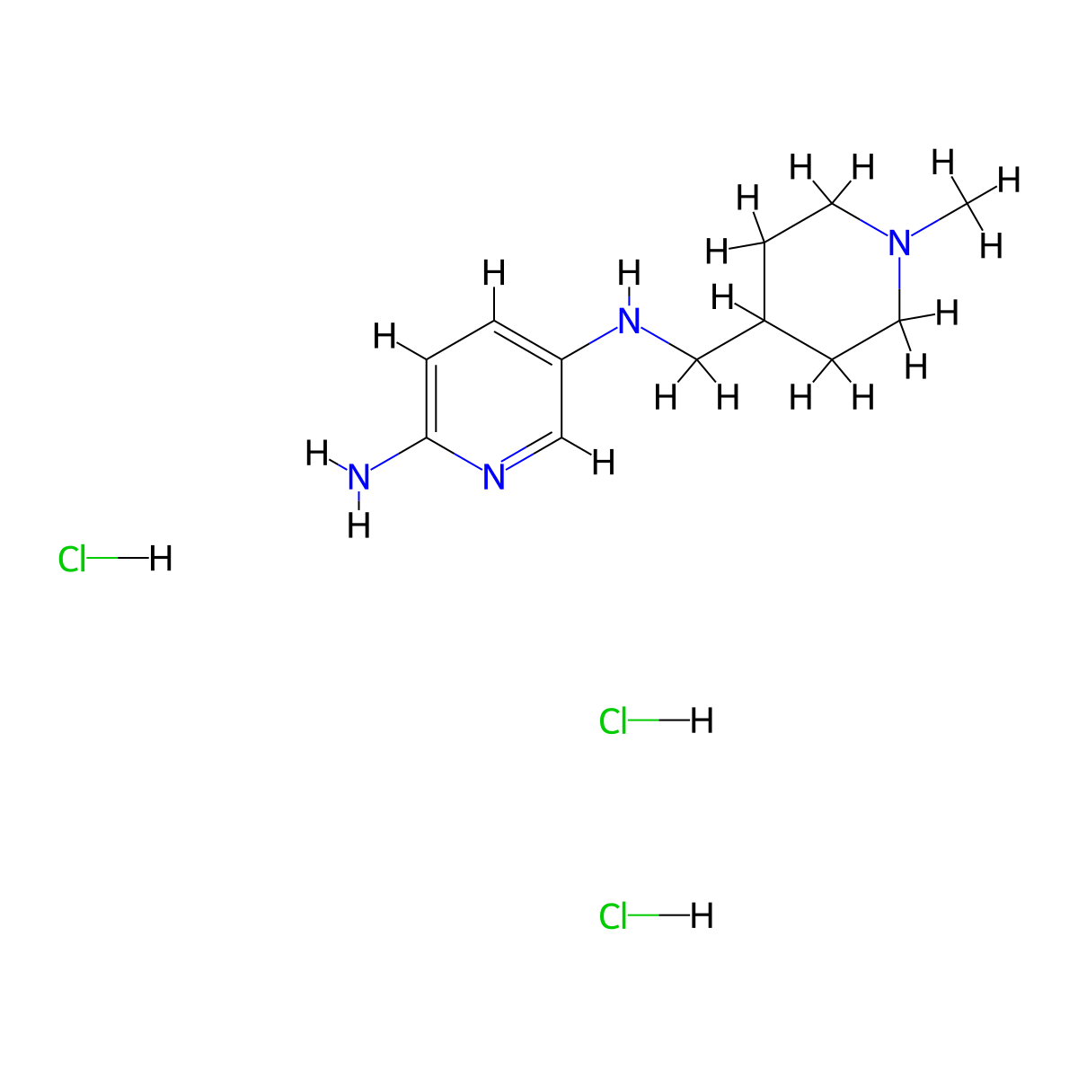 N5-(1-Methyl-piperidin-4-ylmethyl)-pyridine-2,5-diamine trihydrochloride molecular structure, CAS 1965310-41-1
