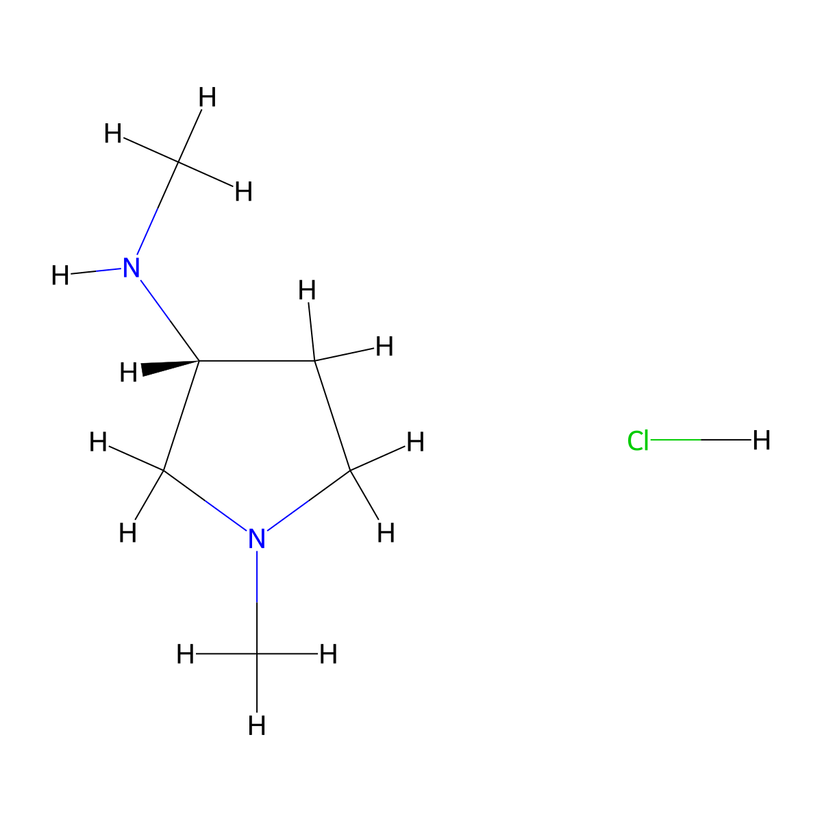 Methyl-((R)-1-methyl-pyrrolidin-3-yl)-amine hydrochloride molecular structure, CAS 1965314-48-0
