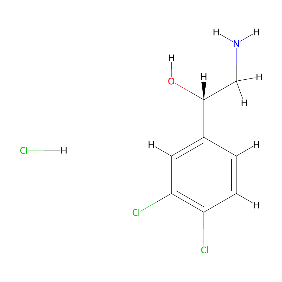 (S)-2-Amino-1-(3,4-dichloro-phenyl)-ethanol hydrochloride molecular structure, CAS 1965314-54-8