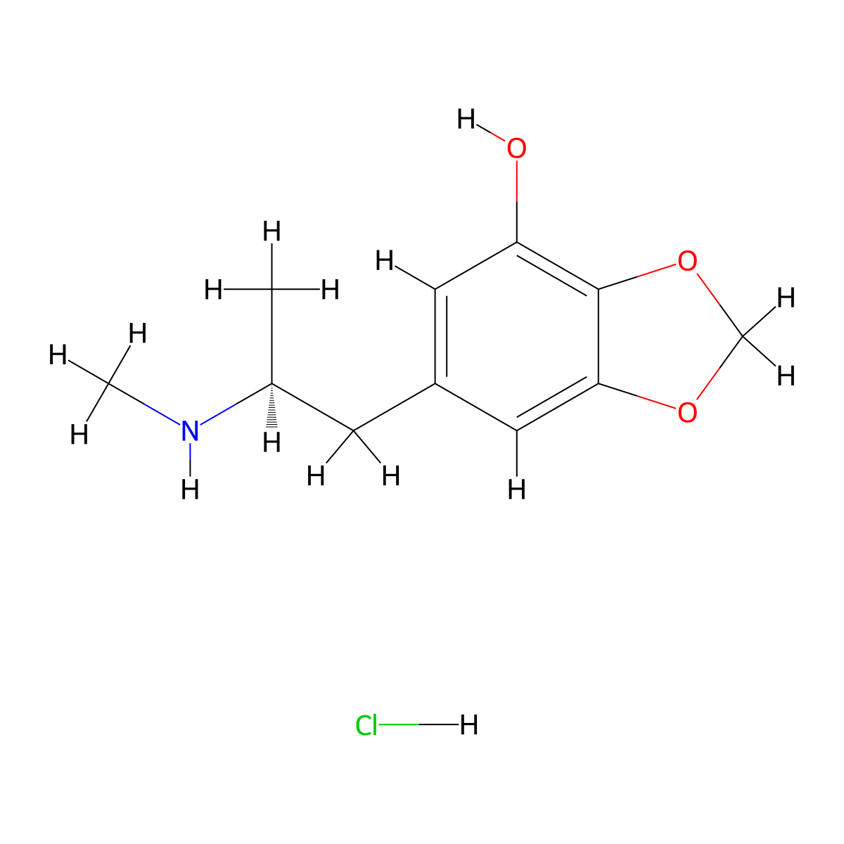 (S)-6-(2-Methylamino-propyl)-benzo[1,3]dioxol-4-ol hydrochloride molecular structure, CAS 1965314-65-1