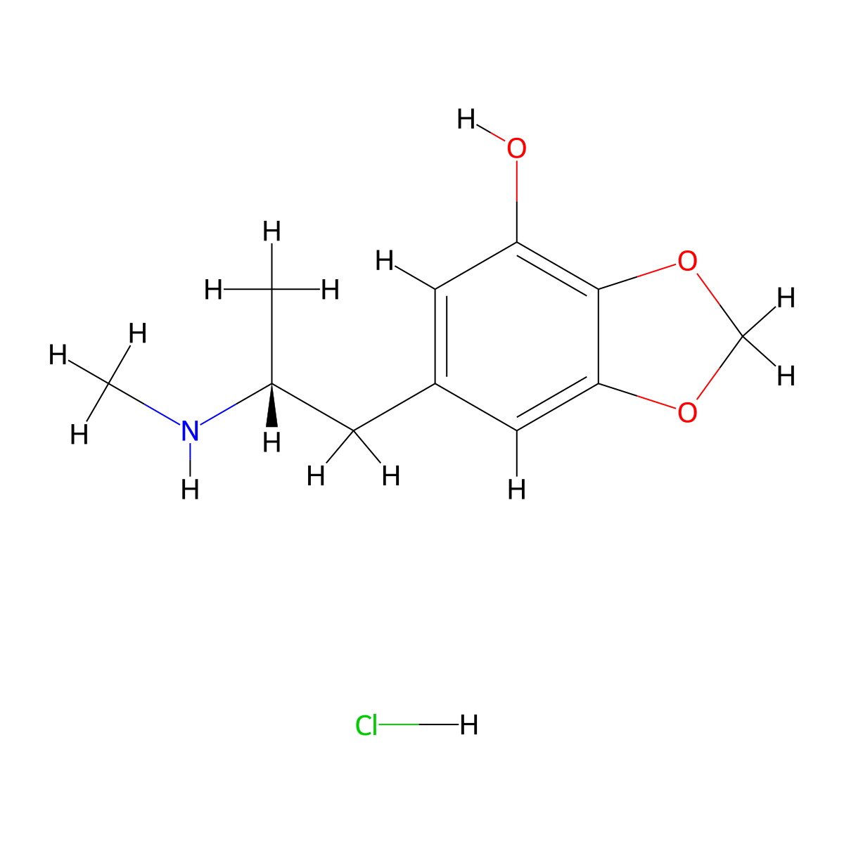 (R)-6-(2-Methylamino-propyl)-benzo[1,3]dioxol-4-ol hydrochloride molecular structure, CAS 1965314-67-3