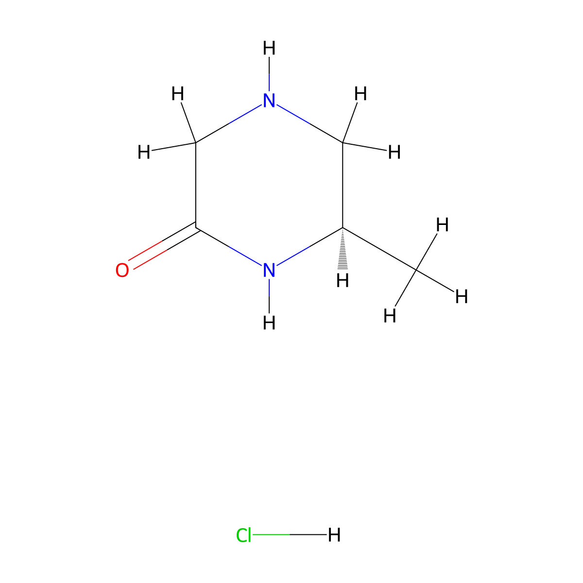 (6R)-6-methyl-2-piperazinone hydrochloride molecular structure, CAS 1965314-69-5