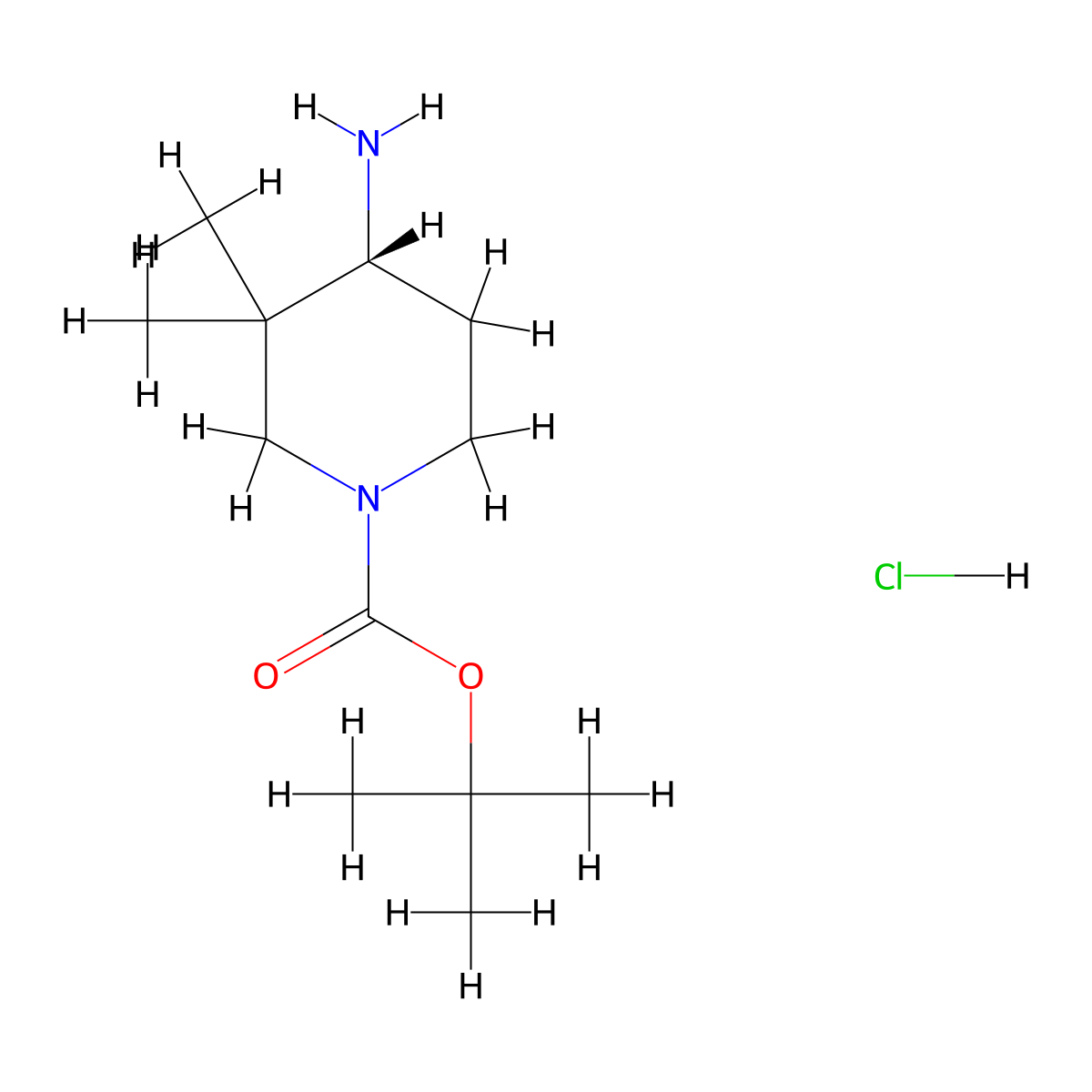 (R)-4-Amino-3,3-dimethyl-piperidine-1-carboxylic acid tert-butyl ester hydrochloride molecular structure, CAS 1965314-71-9