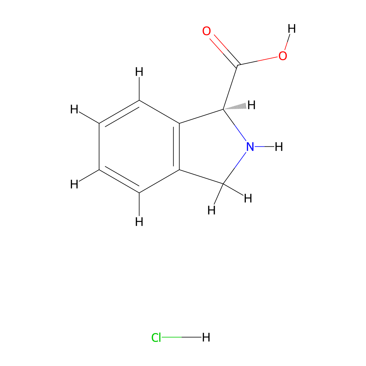 (S)-isoindoline-1-carboxylic acid hydrochloride molecular structure, CAS 1965314-73-1