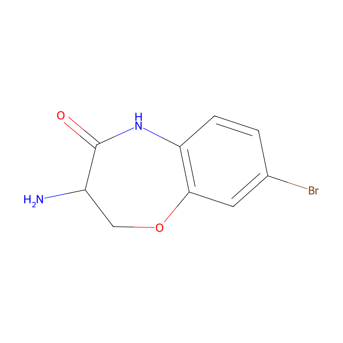 (S)-3-Amino-8-bromo-2,3-dihydrobenzo[b][1,4]oxazepin-4(5H)-one molecular structure, CAS 1965314-74-2