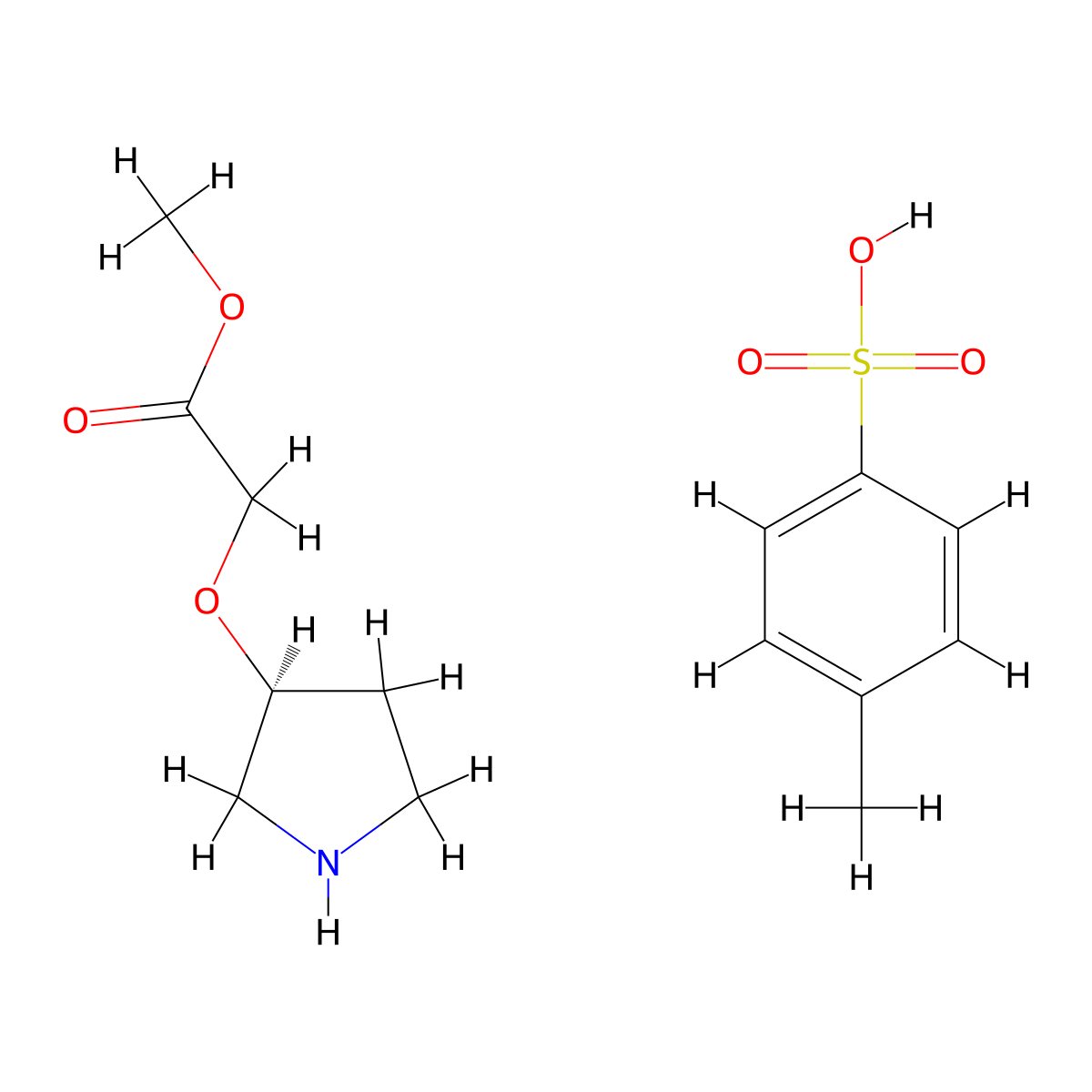 (S)-(Pyrrolidin-3-yloxy)-acetic acid methyl ester tosylate molecular structure, CAS 1965314-75-3