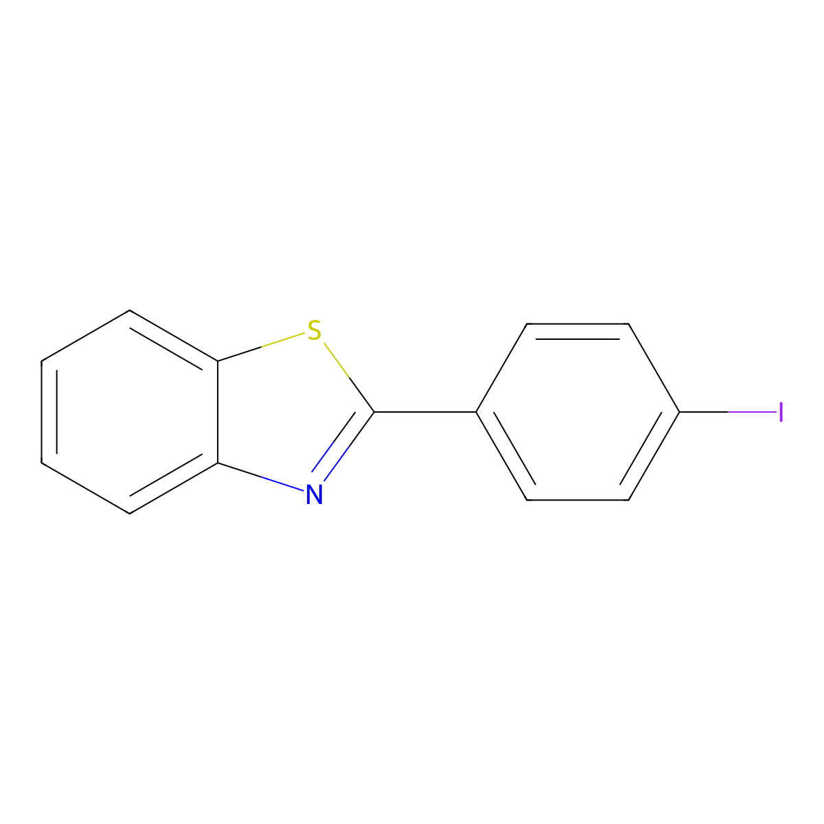2-(4-Iodophenyl)-1,3-benzothiazole molecular structure, CAS 19654-21-8
