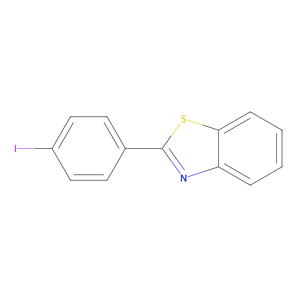 2-(4-Iodophenyl)-1,3-benzothiazole molecular structure, CAS 19654-21-8