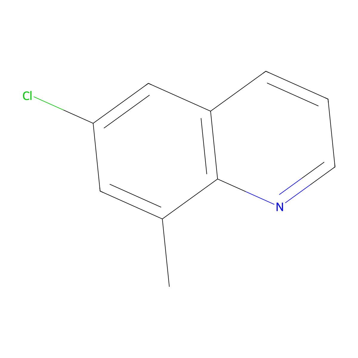 6-Chloro-8-methylquinoline molecular structure, CAS 19655-50-6